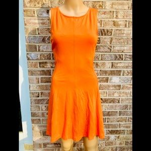 Banana Republic Orange Fit and Flare Go-go dress